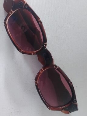 Rare Vintage MOD TIKI HAWAIIANA Mid Century Med. Brown Bamboo SunGLASSes . NOS